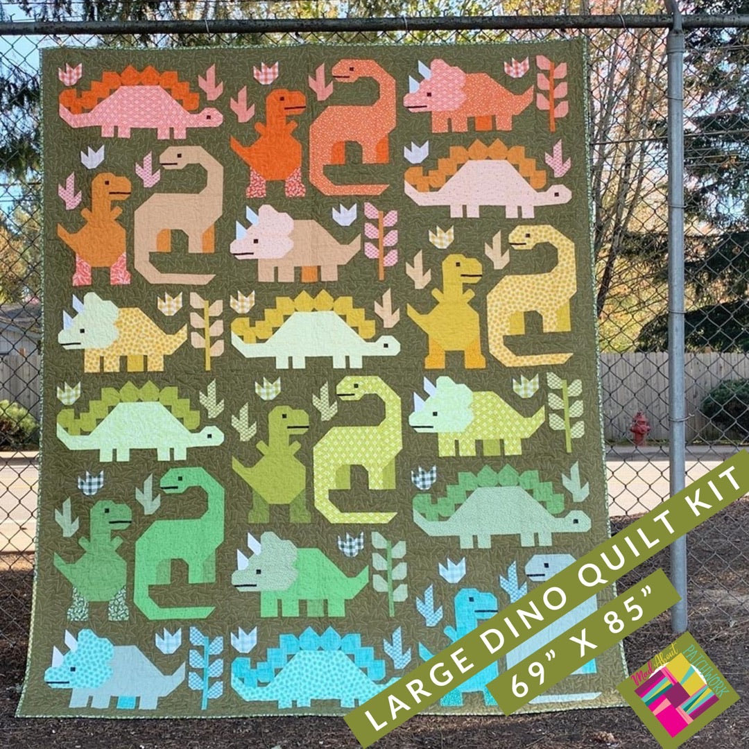 Elizabeth Hartman - Dinosaurs Kit - Large Quilt 69" x 85", Kit, Elizabeth Hartman, [variant_title] - Mad About Patchwork