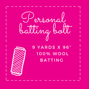 Personal Batting Bolt - 96" x 9 yrd - Natures Touch Wool Batting