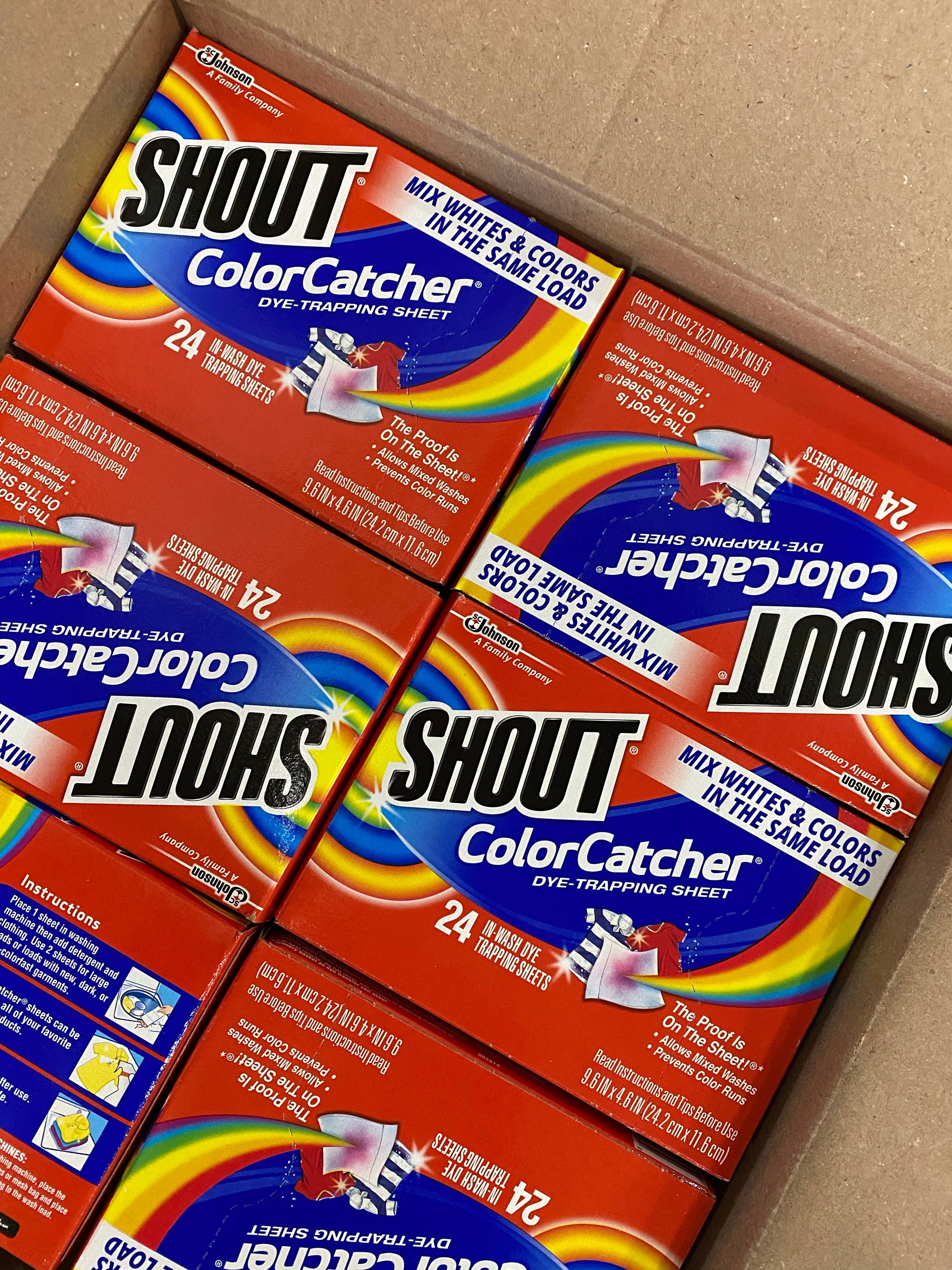 Brand New Shout Color Catcher Dye-Trapping Sheets 72 Sheets (Box Damage)