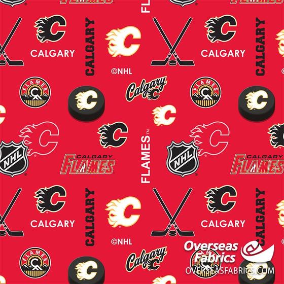 Calgary Flames NHL Licensed Fabric - Flannelette, Designer Fabric, Windam, [variant_title] - Mad About Patchwork
