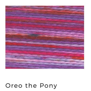 Oreo the Pony - Acorn Threads by Trailhead Yarns - 20 yds of 8 weight hand-dyed thread